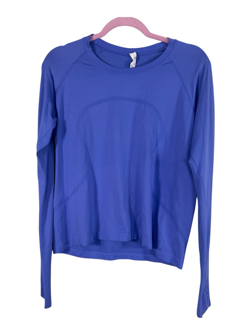 Lululemon Blue Swiftly Long Sleeve Shirt Womens 14 Athletic Gym Workout Casual